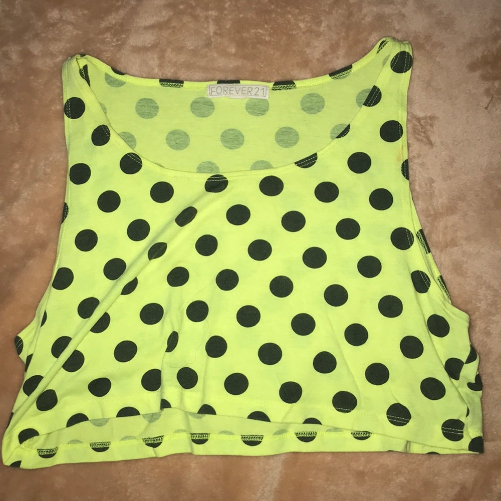 Forever 21 Polka Dot Highlight Crop Top